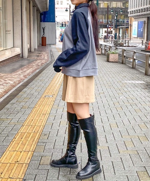 ALAND(エーランド)の「【UNISEX】ALAND/ラグランハーフジッププルオーバー(ウラケ)2997319(スウェット・レディース・ブラック/ネイビー/グリーン・MEDIUM/LARGE)」の7枚目の写真