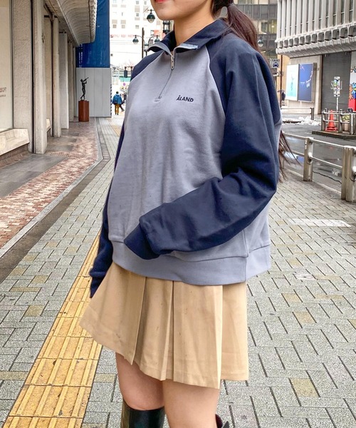 ALAND(エーランド)の「【UNISEX】ALAND/ラグランハーフジッププルオーバー(ウラケ)2997319(スウェット・レディース・ブラック/ネイビー/グリーン・MEDIUM/LARGE)」の8枚目の写真