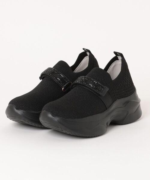 kitson（キットソン）の「【kitson】 軽量 厚底スリッポン（スニーカー・レディース・ブラック×ブラック/グレー/ベージュ・M/S/LL/L）」の2枚目の写真