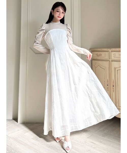 RESEXXY(リゼクシー)の「チェックレイヤードフレアワンピース(ワンピース・レディース・ブラック/ホワイト/ネイビー・FREE)」の8枚目の写真