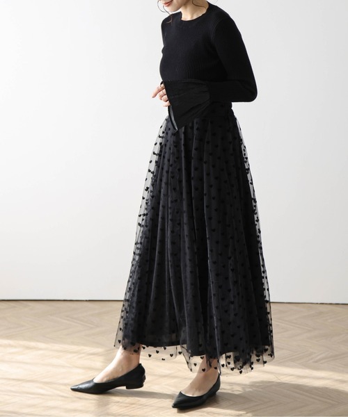 AMELY(エミリー)の「ドットチュールスカート(スカート・レディース・グレー/ブラック系その他/ブラック・フリー)」の10枚目の写真