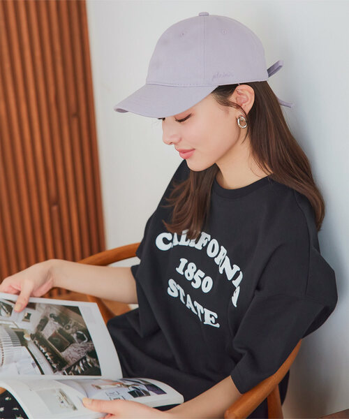 KOBE LETTUCE（コウベレタス）の「バックリボンキャンバスキャップ（キャップ・レディース・ブラック/グレイッシュベージュ/ライラック・FREE）」の3枚目の写真
