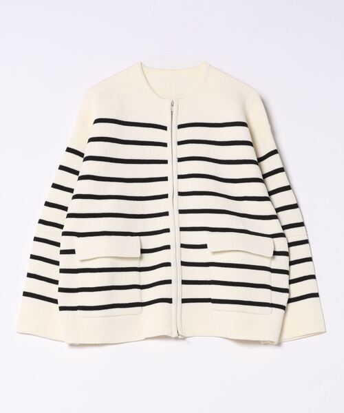 esutoreja（エストレジャ）の「フラップポケットニットカーディガン（カーディガン/ボレロ・レディース・グレー系その他/アイボリー/ブラック・FREE）」の9枚目の写真