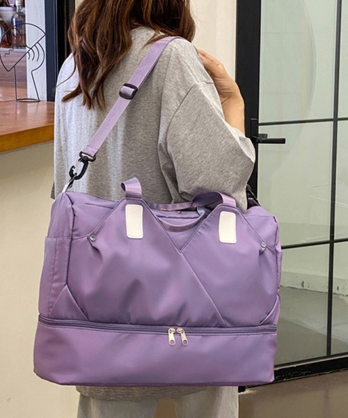 Miniministore（ミニミニストア）の「ボストンバッグレディース大容量旅行カバン（ボストンバッグ・レディース・パープル/ラベンダー/ミント/ブラック/ブルー/ライトピンク・FREE）」の5枚目の写真