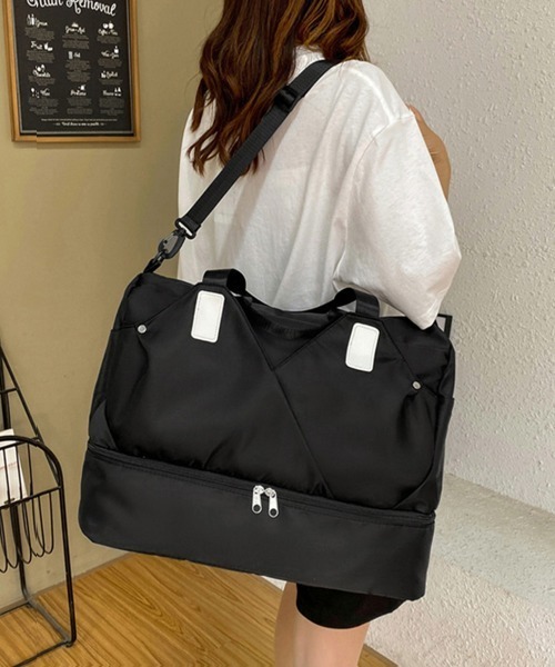 Miniministore（ミニミニストア）の「ボストンバッグレディース大容量旅行カバン（ボストンバッグ・レディース・パープル/ラベンダー/ミント/ブラック/ブルー/ライトピンク・FREE）」の2枚目の写真