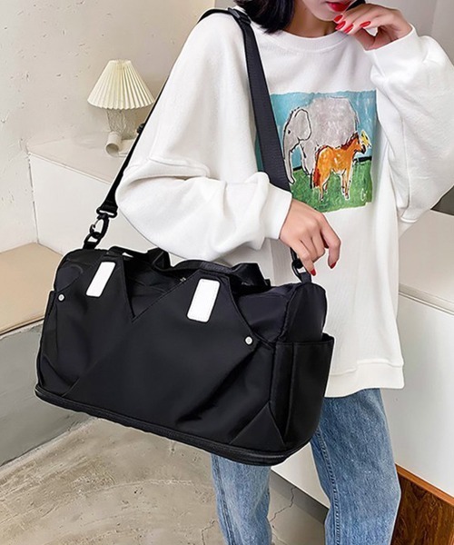 Miniministore（ミニミニストア）の「ボストンバッグレディース大容量旅行カバン（ボストンバッグ・レディース・パープル/ラベンダー/ミント/ブラック/ブルー/ライトピンク・FREE）」の9枚目の写真