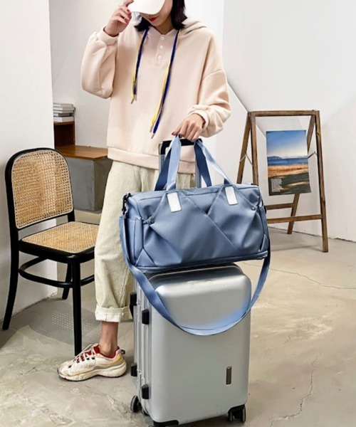 Miniministore（ミニミニストア）の「ボストンバッグレディース大容量旅行カバン（ボストンバッグ・レディース・パープル/ラベンダー/ミント/ブラック/ブルー/ライトピンク・FREE）」の11枚目の写真