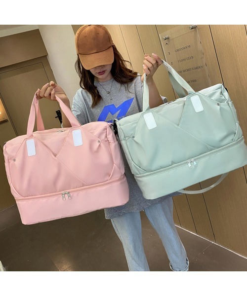 Miniministore（ミニミニストア）の「ボストンバッグレディース大容量旅行カバン（ボストンバッグ・レディース・パープル/ラベンダー/ミント/ブラック/ブルー/ライトピンク・FREE）」の13枚目の写真