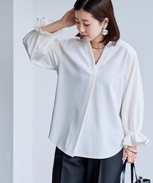 §【RONEL】ジョーゼットキャンディースリーブスキッパーブラウス(セットアップ対応可能)
