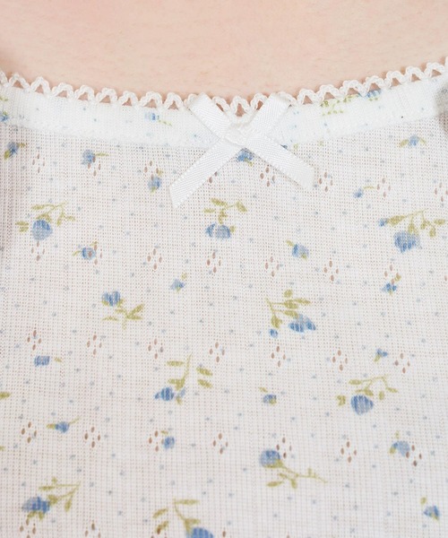 TINA:JOJUN(ティーナジョジュン)の「小花柄 レース付きキャミソール TINA:JOJUN(キャミソール・レディース・ホワイト/クリーム/ライラック/ミント・M)」の16枚目の写真