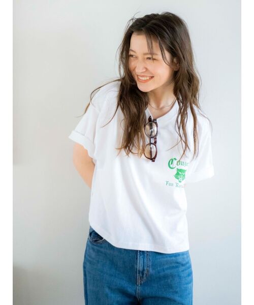Russell Athletic（ラッセルアスレティック）の「RUSSELL別注 ロゴTee（Tシャツ/カットソー・レディース・オフホワイト/ブルー/ベージュ・FREE）」の19枚目の写真