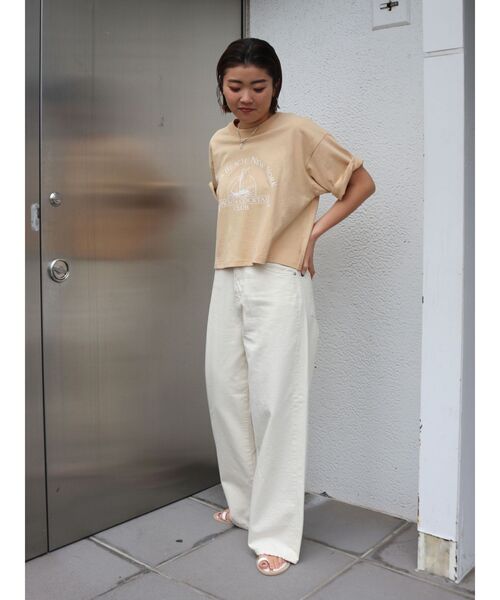 Russell Athletic（ラッセルアスレティック）の「RUSSELL別注 ロゴTee（Tシャツ/カットソー・レディース・オフホワイト/ブルー/ベージュ・FREE）」の9枚目の写真