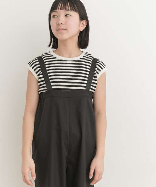 URBAN RESEARCH DOORS（アーバンリサーチドアーズ）の「『親子リンク』add fabrics撥水サロペット(KIDS)（サロペット/オーバーオール・キッズ・チャコールグレー/ブラック・150）」の6枚目の写真