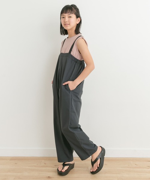 URBAN RESEARCH DOORS（アーバンリサーチドアーズ）の「『親子リンク』add fabrics撥水サロペット(KIDS)（サロペット/オーバーオール・キッズ・チャコールグレー/ブラック・150）」の12枚目の写真
