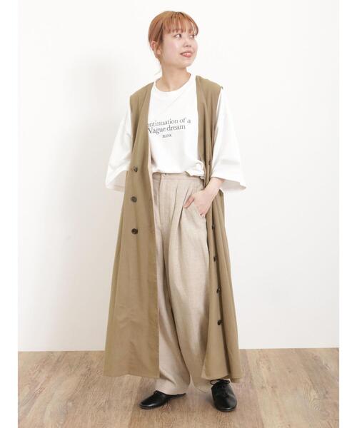 Samansa Mos2（サマンサ モスモス）の「【抗菌防臭】迷ったらこれ!Aラインジレワンピ（ワンピース・レディース・キナリ/ベージュ/ブラック/カーキ・F）」の22枚目の写真