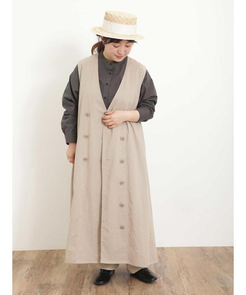 Samansa Mos2（サマンサ モスモス）の「【抗菌防臭】迷ったらこれ!Aラインジレワンピ（ワンピース・レディース・キナリ/ベージュ/ブラック/カーキ・F）」の14枚目の写真