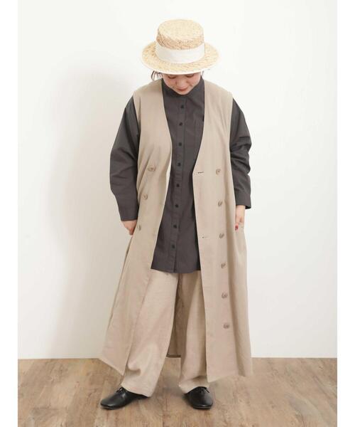 Samansa Mos2（サマンサ モスモス）の「【抗菌防臭】迷ったらこれ!Aラインジレワンピ（ワンピース・レディース・キナリ/ベージュ/ブラック/カーキ・F）」の13枚目の写真