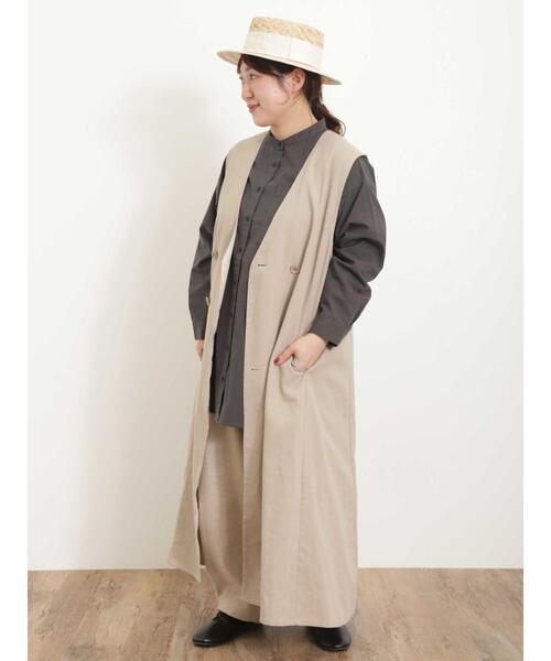 Samansa Mos2（サマンサ モスモス）の「【抗菌防臭】迷ったらこれ!Aラインジレワンピ（ワンピース・レディース・キナリ/ベージュ/ブラック/カーキ・F）」の12枚目の写真