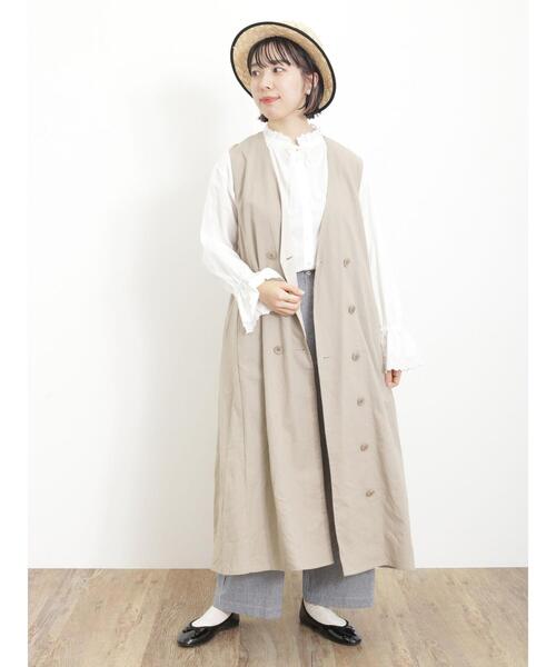 Samansa Mos2（サマンサ モスモス）の「【抗菌防臭】迷ったらこれ!Aラインジレワンピ（ワンピース・レディース・キナリ/ベージュ/ブラック/カーキ・F）」の5枚目の写真