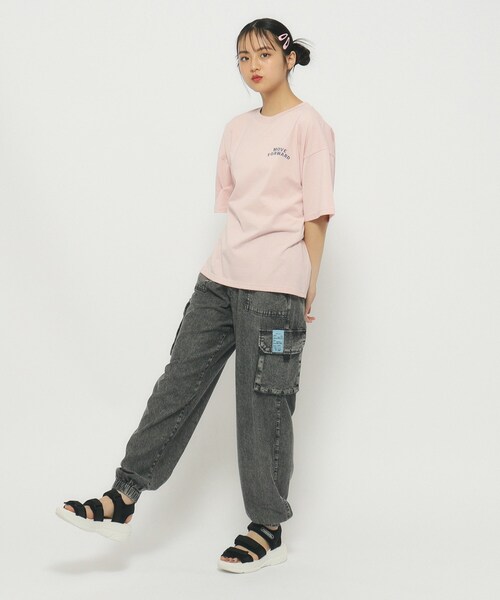 PINK-latte(ピンクラテ)の「◆【130cmあり】人気のピンクマテTシャツ(Tシャツ/カットソー・キッズ・ピンク系/オフホワイト/チャコールグレー・16/15 /14/13)」の14枚目の写真