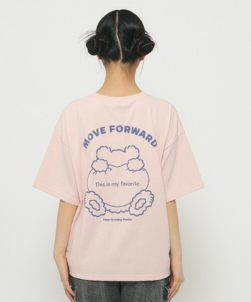 PINK-latte(ピンクラテ)の「◆【130cmあり】人気のピンクマテTシャツ(Tシャツ/カットソー・キッズ・ピンク系/オフホワイト/チャコールグレー・16/15 /14/13)」の18枚目の写真