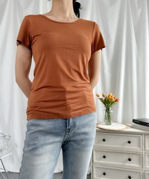 カップ付き無地半袖Tシャツ
