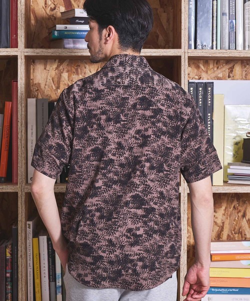 UNION STATION（ユニオンステーション）の「オリエンタル柄プリントレギュラーカラー半袖シャツ（シャツ/ブラウス・メンズ・チャコールグレー/オフホワイト・LL/L/M）」の7枚目の写真