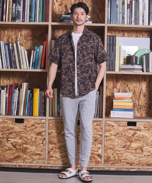 UNION STATION（ユニオンステーション）の「オリエンタル柄プリントレギュラーカラー半袖シャツ（シャツ/ブラウス・メンズ・チャコールグレー/オフホワイト・LL/L/M）」の8枚目の写真