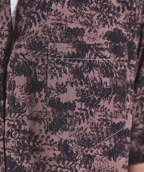 UNION STATION（ユニオンステーション）の「オリエンタル柄プリントレギュラーカラー半袖シャツ（シャツ/ブラウス・メンズ・チャコールグレー/オフホワイト・LL/L/M）」の9枚目の写真