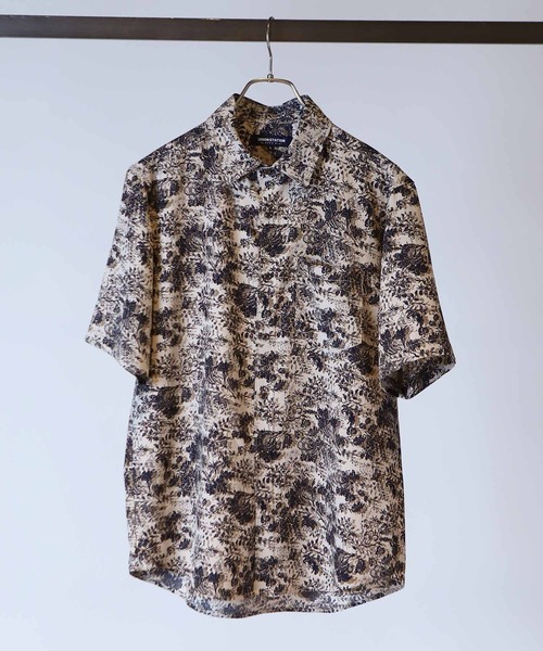 UNION STATION（ユニオンステーション）の「オリエンタル柄プリントレギュラーカラー半袖シャツ（シャツ/ブラウス・メンズ・チャコールグレー/オフホワイト・LL/L/M）」の12枚目の写真