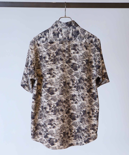 UNION STATION（ユニオンステーション）の「オリエンタル柄プリントレギュラーカラー半袖シャツ（シャツ/ブラウス・メンズ・チャコールグレー/オフホワイト・LL/L/M）」の13枚目の写真
