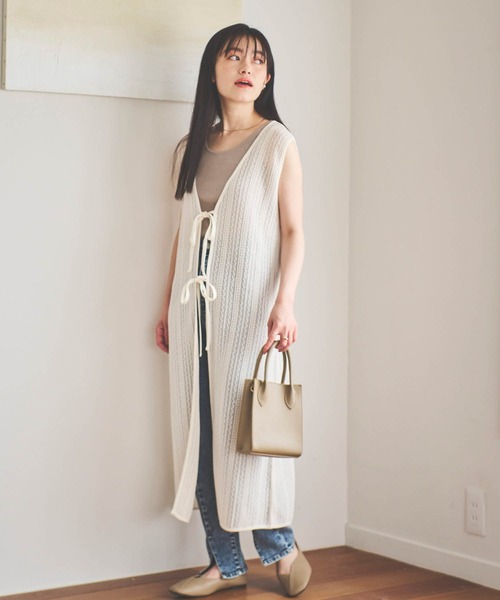 mil(ミル)の「【150㎝前後の小柄さんサイズ】クロシェレース編みジレワンピース【前後2WAY】(ワンピース・レディース・キャメル/ブラック/アイボリー・XS/S)」の18枚目の写真