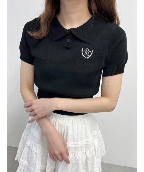 PHILLY(フィリー)の「シシュウエリツキニットポロ(ニット/セーター・レディース・グレー/ブラック/アイボリー・FREE)」の3枚目の写真