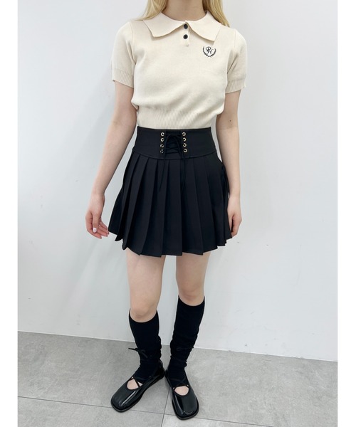 PHILLY(フィリー)の「シシュウエリツキニットポロ(ニット/セーター・レディース・グレー/ブラック/アイボリー・FREE)」の5枚目の写真