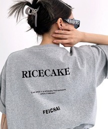 バックメッセージプリントオーバーサイズＴシャツ