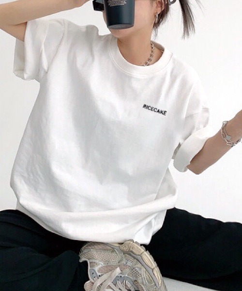 SHEENA(シーナ)の「バックメッセージプリントオーバーサイズTシャツ(Tシャツ/カットソー・レディース・ホワイト/ブラック/グレー・M)」の5枚目の写真
