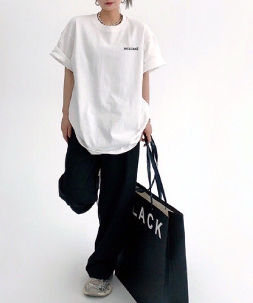 SHEENA(シーナ)の「バックメッセージプリントオーバーサイズTシャツ(Tシャツ/カットソー・レディース・ホワイト/ブラック/グレー・M)」の9枚目の写真