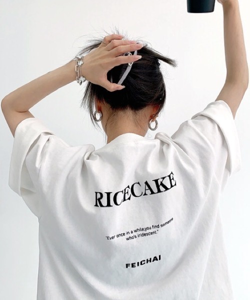 SHEENA(シーナ)の「バックメッセージプリントオーバーサイズTシャツ(Tシャツ/カットソー・レディース・ホワイト/ブラック/グレー・M)」の6枚目の写真