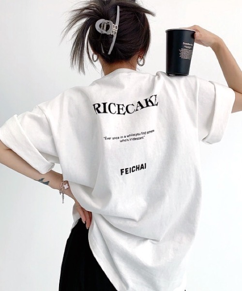 SHEENA(シーナ)の「バックメッセージプリントオーバーサイズTシャツ(Tシャツ/カットソー・レディース・ホワイト/ブラック/グレー・M)」の7枚目の写真