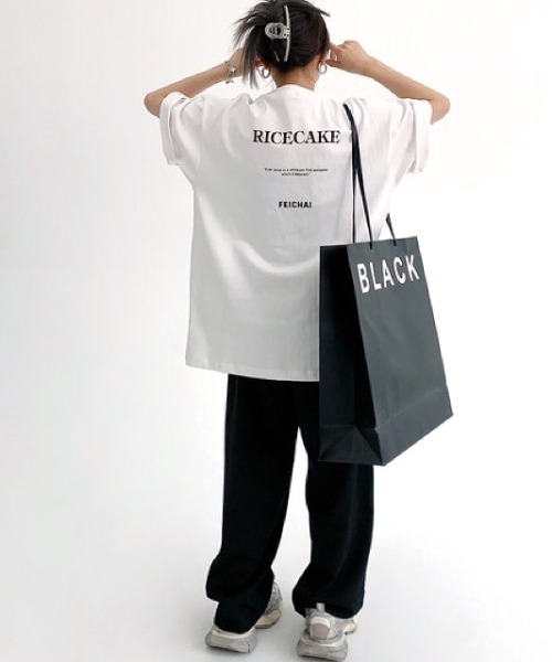 SHEENA(シーナ)の「バックメッセージプリントオーバーサイズTシャツ(Tシャツ/カットソー・レディース・ホワイト/ブラック/グレー・M)」の11枚目の写真