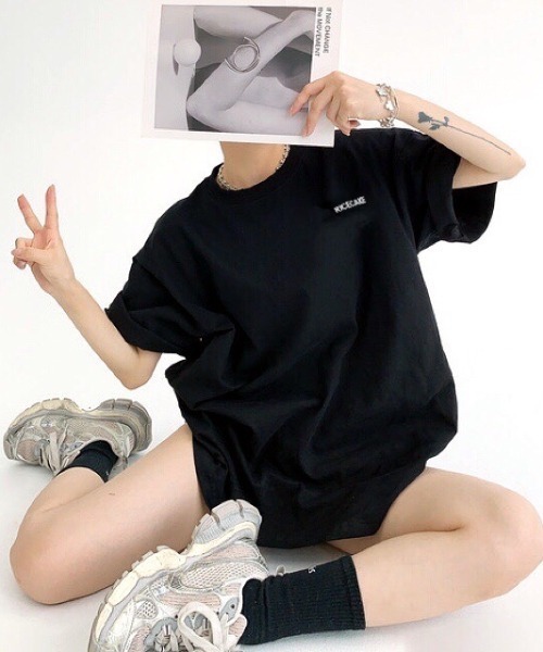 SHEENA(シーナ)の「バックメッセージプリントオーバーサイズTシャツ(Tシャツ/カットソー・レディース・ホワイト/ブラック/グレー・M)」の12枚目の写真