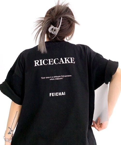セール】バックメッセージプリントオーバーサイズTシャツ（T