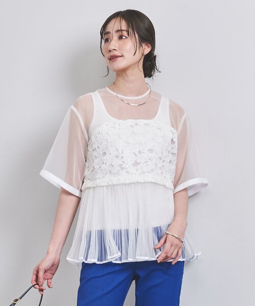 UNITED ARROWS♡エンブロイダリー プリーツ ブラウス UNITED ARROWS 