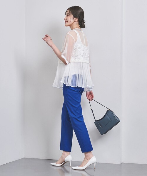 新品　ユナイテッドアローズ　エンブロイダリー プリーツ ブラウス UNITED ARROWS（ユナイテッドアローズ）の「エンブロイダリー プリーツ