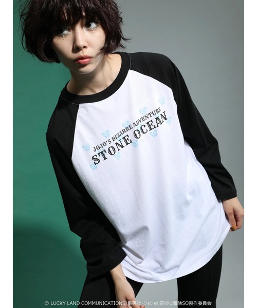 ジョジョの奇妙な冒険(ジョジョノキミョウナボウケン)の「■Butterfly ロゴptラグランT(Tシャツ/カットソー・レディース・オフホワイト・FREE)」の1枚目の写真