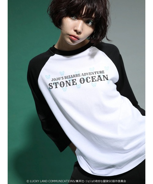 ジョジョの奇妙な冒険(ジョジョノキミョウナボウケン)の「■Butterfly ロゴptラグランT(Tシャツ/カットソー・レディース・オフホワイト・FREE)」の5枚目の写真