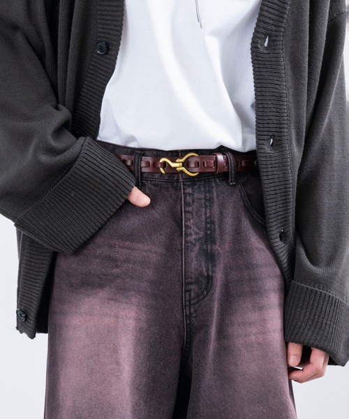 JUNRED（ジュンレッド）の「【 追加生産 】レザーフックベルト（ベルト・メンズ・ダークブラウン/ブラック・FREE）」の10枚目の写真