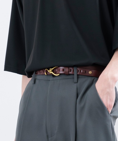 JUNRED（ジュンレッド）の「【 追加生産 】レザーフックベルト（ベルト・メンズ・ダークブラウン/ブラック・FREE）」の12枚目の写真