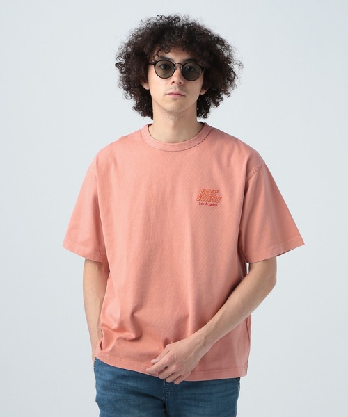 BAYFLOW(ベイフロー)の「SNOWワンポイント刺繍Tシャツ(Tシャツ/カットソー・メンズ・ベージュ/チャコール/ピンク/オフホワイト/ライトグリーン/サックスブルー・MEDIUM/LARGE)」の6枚目の写真