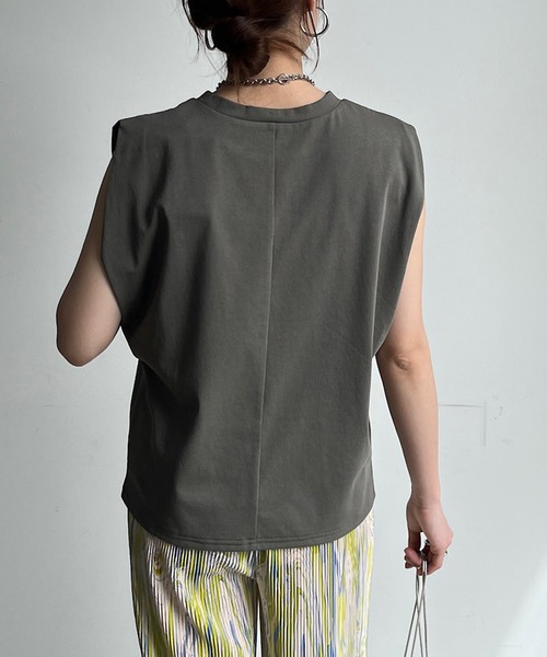 DouDou(ドゥドゥ)の「【WEB限定】天竺デザインTEE(Tシャツ/カットソー・レディース・ブラック/カーキ/オフホワイト・FREE)」の22枚目の写真
